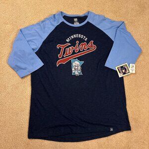 Minnesota Twins Cooperstown Collection Majestic Raglan T-Shirt Men's XXL 2XL NWT